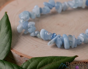 AQUAMARIN Kristall Armband: Natürliche Blaue Stein Chip Bead Handmade Stretchy Birthstone Schmuck, E0631