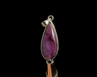SUGILITE Crystal Pendant - Sterling Silver, Teardrop - Fine Jewelry, Healing Crystals and Stones, 49457