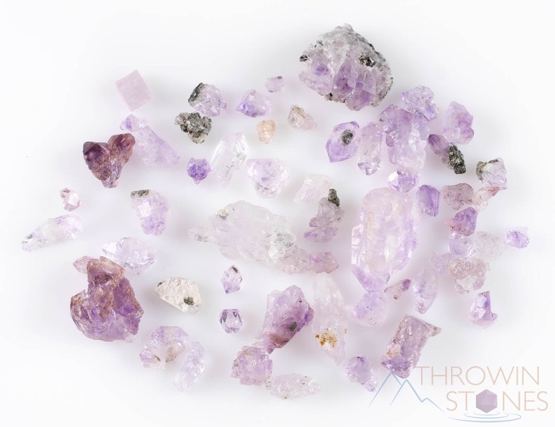 February Pisces birthstone micro tiny raw crystals gemstones chips for jewelry making, by Throwin Stones