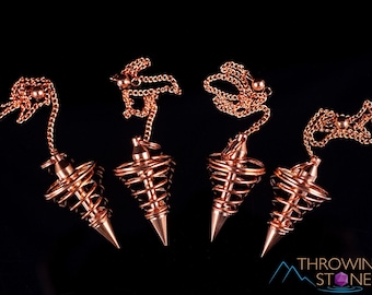 Spiral COPPER Pendulum  :  Stylish Metal Plated Divination Tool And Metaphysical Healer’s Device, E2055