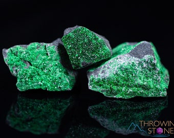 UVAROVITE Raw Crystal Cluster Druzy - Thick, Rare Calcium Chromium Green Garnet Stone - Home Decor, Raw Crystals and Stones, E1996