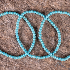 Turquoise HOWLITE Crystal Bracelet - Round Beads - Beaded Bracelet, Handmade Jewelry, Healing Crystal Bracelet, E2033