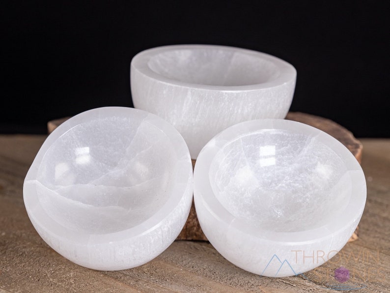 SELENITE Crystal Bowl - Selenite Charging Bowl, Bowl for Crystals, Jewelry Dish, E1727 