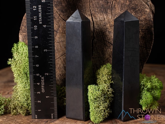 シュンガイト クリスタル タワー - EMF 保護、クリスタル ワンド