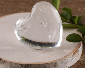 CLEAR QUARTZ Crystal Heart - Thick or Thin - Self Care, Mom Gift, Home Decor, Healing Crystals and Stones, E0226