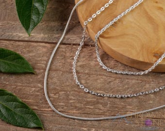 Versilberte Kette - Schlange, Seil, Kabel, 18 ", 24 ", 35 "- Silberketten-Halskette, E1190