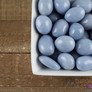 ANGELITE Tumbled Stones - Blue Anhydrite  - Tumbled Crystals, Self Care, Healing Crystals and Stones, E0032