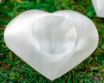 SELENITE Heart Crystal Bowl - Selenite Charging Bowl, Bowl for Crystals, Jewelry Dish, E1896