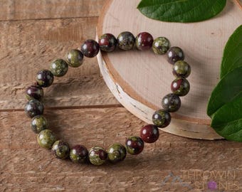 DRAGONS Blood JASPER Crystal Bracelet  :  4-10mm Round Beads, Metaphysical Healing Stone Jewelry, E0615