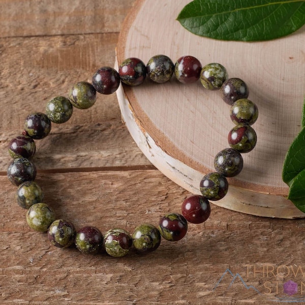 Pulsera de cristal de jaspe sangre de dragón: cuentas redondas de 4-10 mm, joyería de piedra curativa metafísica, E0615