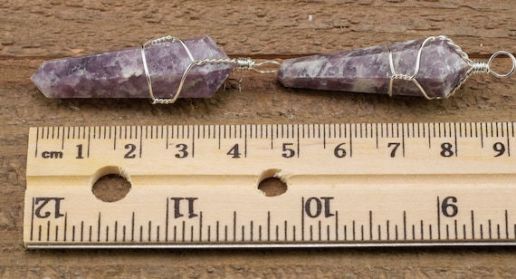 Handmade Lepidolite Wire Wrap Pendant – Double Terminated Point, Natural Purple Crystal, Chakra Healing Jewelry