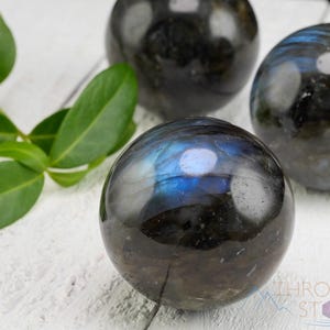 LABRADORITE Sphere - Dark - Crystal Ball, Housewarming Gift, Gothic Home Decor, E0988