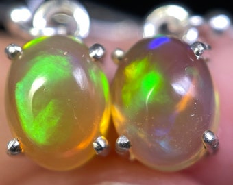 OPAL Earrings - Sterling Silver, Opal Earrings Dangle, Birthstone Jewelry, Welo Opal, 49132