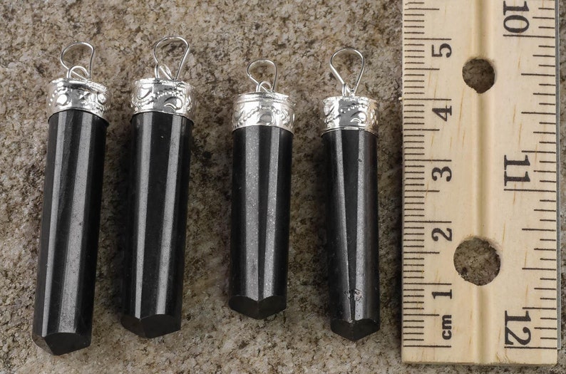 Crystal Point E0234 Silver Jewelry Making Black Tourmaline Necklace Black Tourmaline Pendant 1.5 Inch BLACK TOURMALINE Crystal Pendant