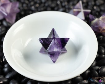 AMETHYST Crystal Merkaba - Star, Sacred Geometry, Birthstone, Metaphysical, Healing Crystals and Stones, E2153