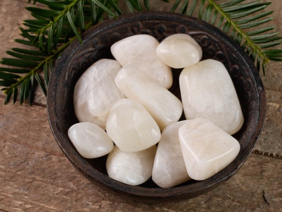 Ethically Sourced 1 WHITE MOONSTONE 1 Inch Tumbled Stone