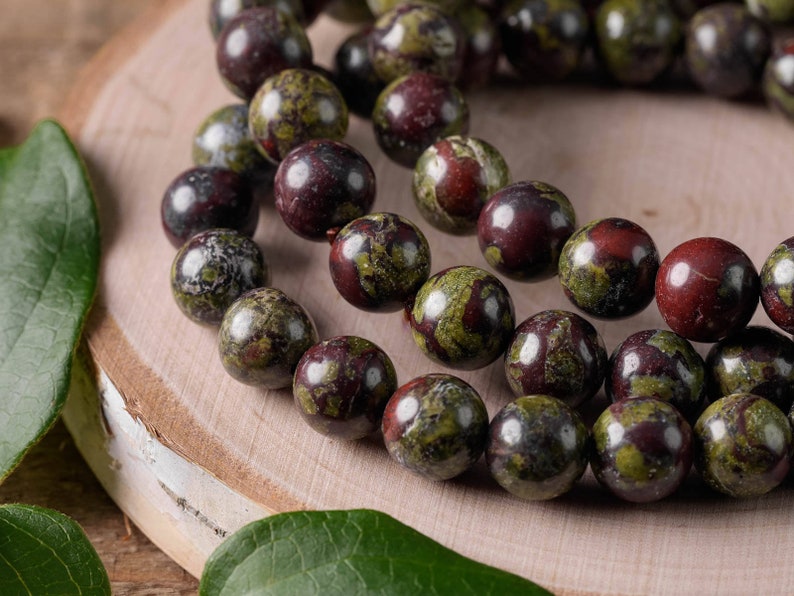 Bloodstone Beads DRAGON BLOODSTONE Power Bracelet Bloodstone Jewelry Bloodstone Bracelet Healing Stone Bracelet Healing Crystal E0615