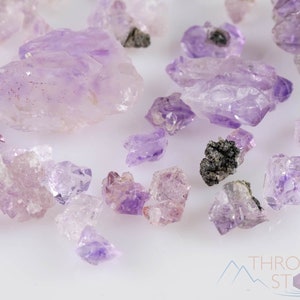 February Pisces birthstone micro tiny raw crystals gemstones chips for jewelry making, by Throwin Stones