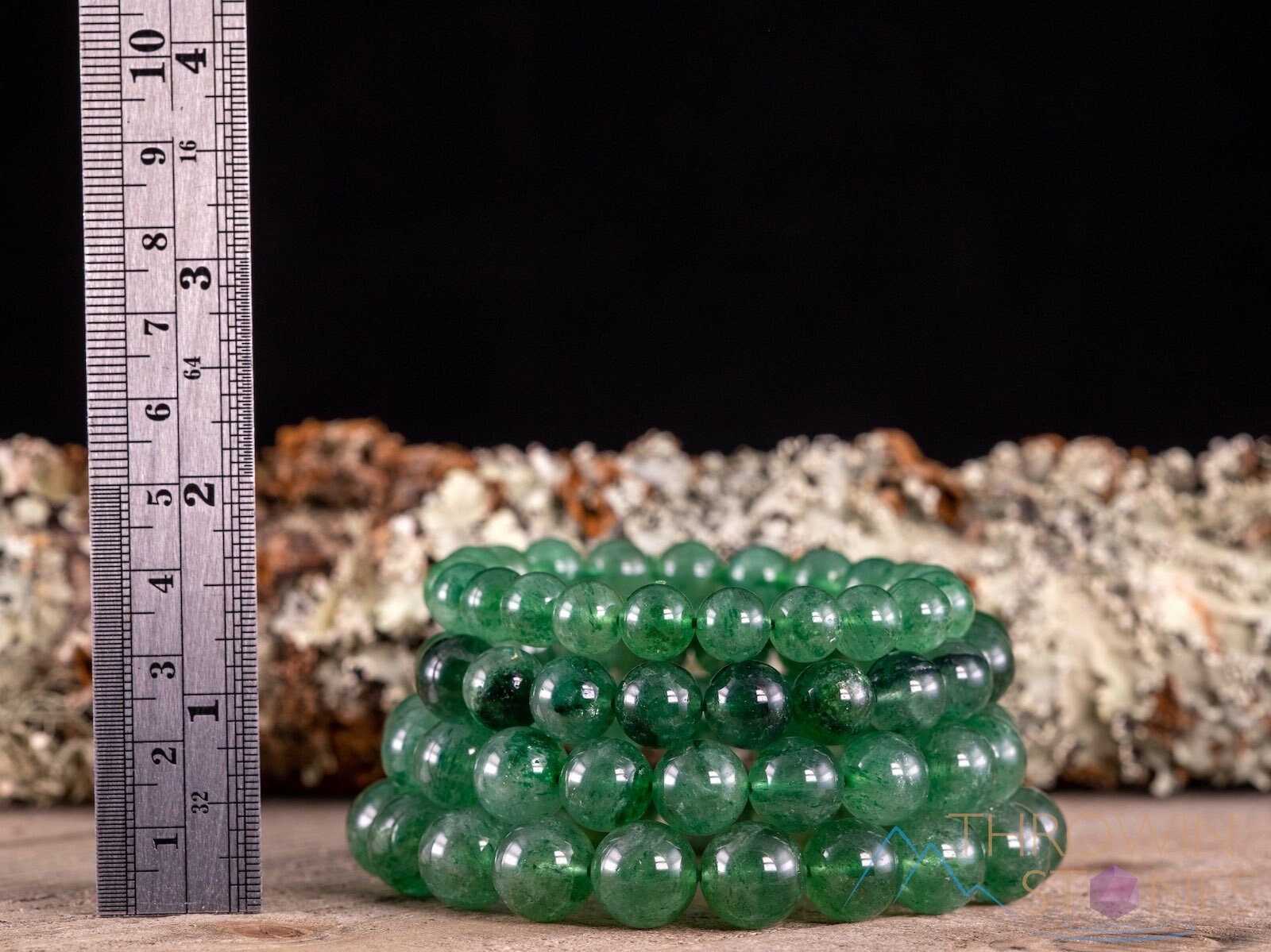 Handmade 7.5" Natural Emerald Green Aventurine Jade Bracelet Bangle - Elastic Cord