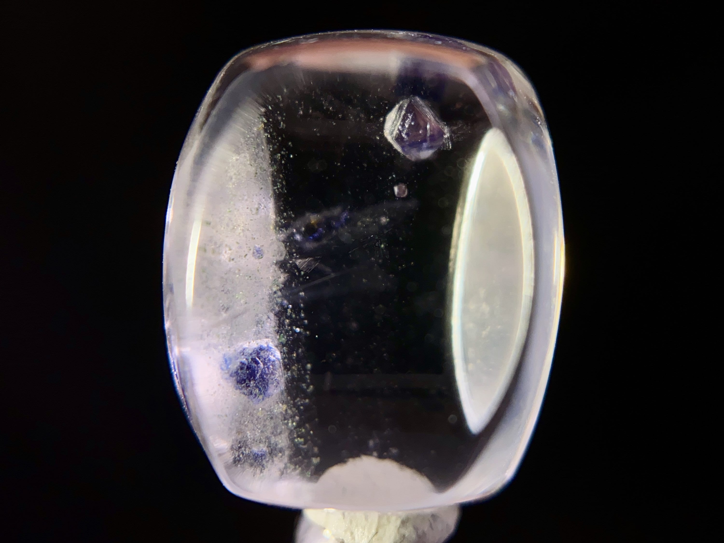 FLUORITE in Clear QUARTZ, Crystal Cabochon - Rare, Gemstones, Jewelry Making, Crystals, 47491