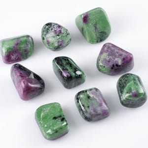 RUBY ZOISITE Tumbled Stones - Polished Birthstone Crystals For Self Care, Collecting, Metaphysical Healing, E0151
