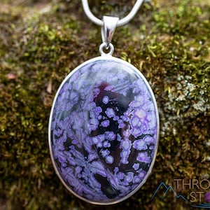 SUGILITE Crystal Pendant - Sterling Silver, Oval - Fine Jewelry, Healing Crystals and Stones,  J1827