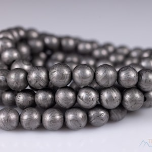 ALETAI Meteorite Crystal Bracelet - 8mm Round Metallic Beads, Handmade Jewelry, E2183