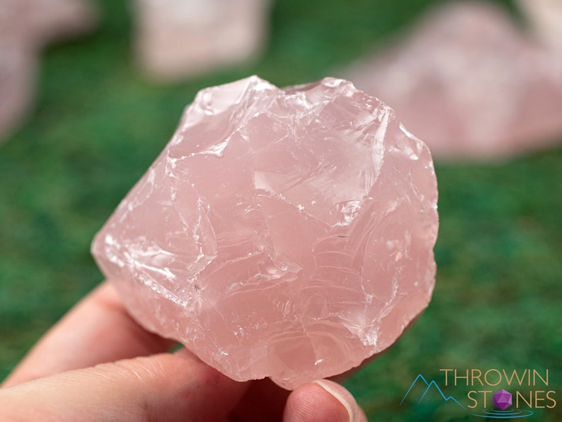 Rose Quartz Raw Crystals. These genuine rough gemstones are pale pink and translucent . Each specimen is unique and will vary in color, shape, and pattern. These specimens are great for crystal grids and crystal decor. This listing has variations.