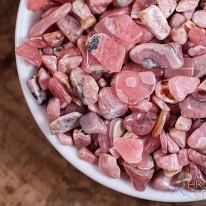 RHODOCHROSITE Crystal Chips - Small Natural Pink Patterned Gemstones For Jewelry Making, Rock Collecting, E0086