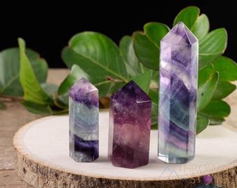Banded FLUORITE Crystal Tower - Crystal Wand, Crystal Points, Obelisk, Home Decor, E0653