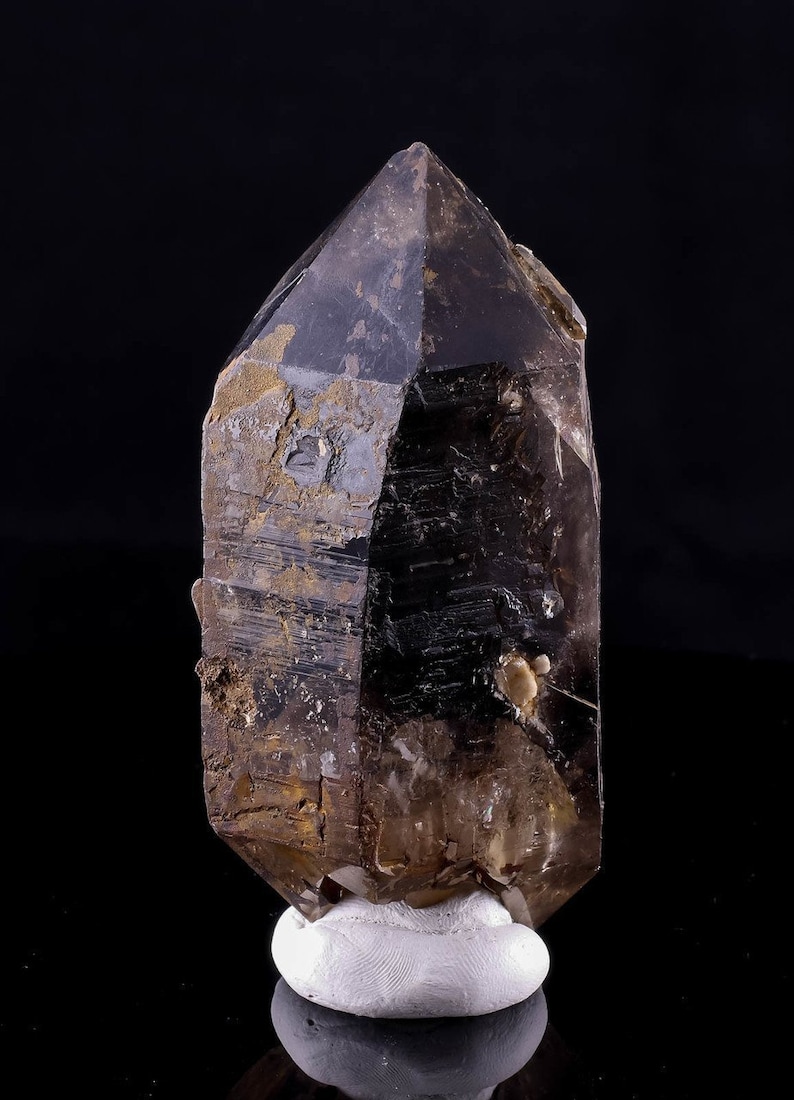 Housewarming Gift 2875 Home Decor Raw Crystals and Stones SMOKY QUARTZ w EPIDIDYMITE Raw Crystal
