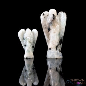 Rainbow MOONSTONE Crystal Angel - Guardian Angel Figurines, Home Decor, Healing Crystals and Stones, E2079
