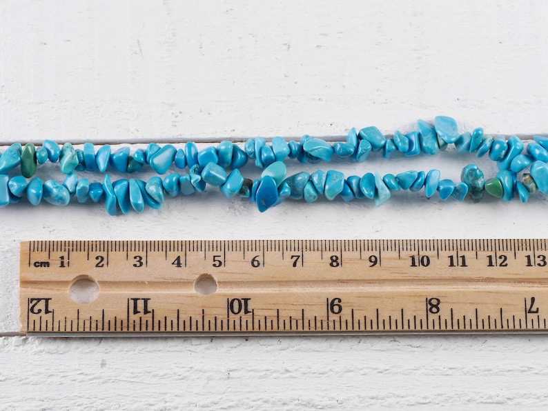 Howlite Necklace Howlite Bead Necklace Healing Crystal Jewelry E0820 34 Deep Turquoise Blue Dyed HOWLITE Chip Necklace Howlite Jewelry