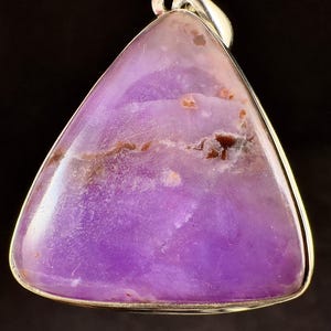 SUGILITE Crystal Pendant - Sterling Silver, Triangle Cabochon - Fine Jewelry, Healing Crystals and Stones, 54555
