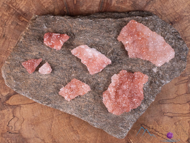 Pink APOPHYLLITE on Quartz, Raw Crystal Cluster - Metaphysical, Home Decor, Raw Crystals and Stones, E0686 