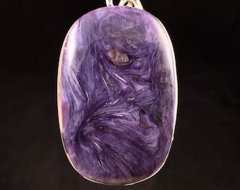 CHAROITE Crystal Pendant - Sterling Silver - Fine Jewelry, Healing Crystals and Stones, 52868