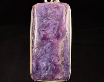 CHAROITE Crystal Pendant - Sterling Silver - Fine Jewelry, Healing Crystals and Stones, 52886