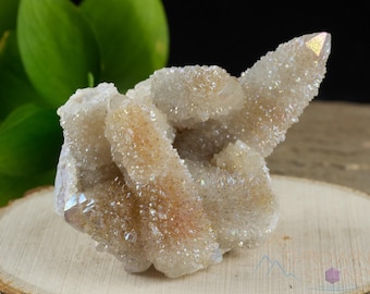 AURA QUARTZ Angel White - Rainbow Aura Quartz, Crystal Cluster, Spirit Quartz, Crystal Decor, Metaphysical, R0430