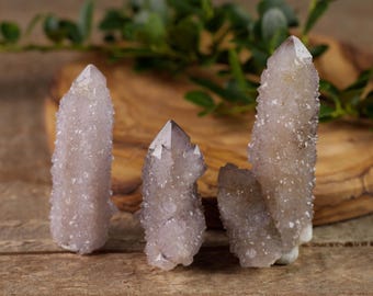 SPIRIT QUARTZ Amethyst Crystal Point  :  Raw Natural Light Purple Druzy Cactus Stone, E0882