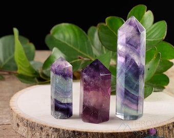 Banded FLUORITE Crystal Tower - Crystal Wand, Crystal Points, Obelisk, Home Decor, E0653