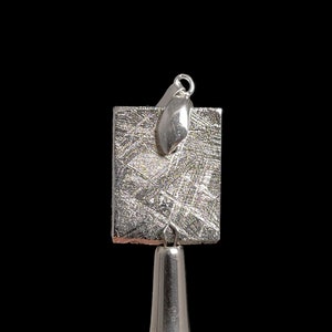 METEORITE Pendant - Rhodium Plated - Ancient Muonionalusta Meteor, Handmade Jewelry, Space Astronomy Gifts, 50268