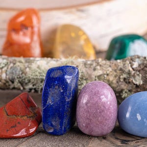 7 CHAKRA Tumbled Crystal Set : Natural Rainbow Healing Pouch Yoga Stones, E0047 image 7