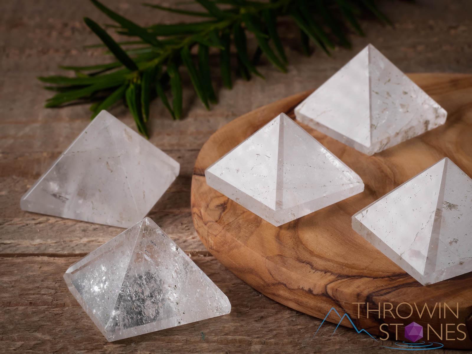 IDGTTLDF Natural Luster Clear Quartz Crystal Pyramid 1" To 1 1/4