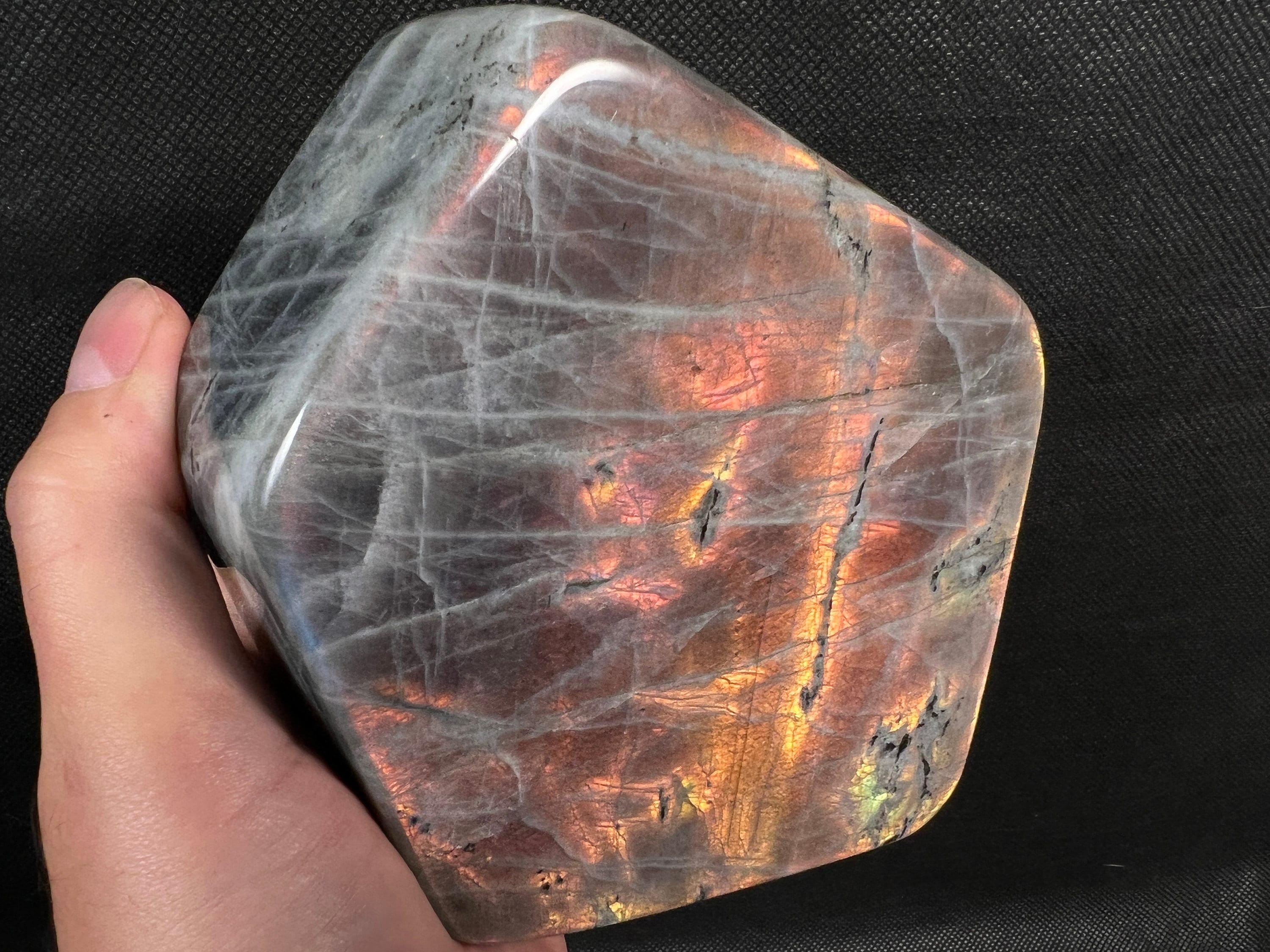 Multi-Colored LABRADORITE Tower  :  1710 Gram Genuine Polished Stone Decor, Iridescent Pink Healing Crystal, 51121