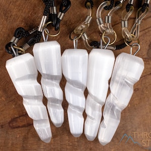 SELENITE Crystal Necklace - Crystal Points, Pendulum, Handmade Jewelry, Healing Crystals and Stones, E2023