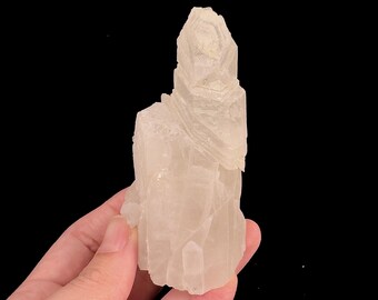 Growth INTERFERENCE QUARTZ Crystal Specimen - Natural Raw Stone Points, Unique Boho Home Decor, 57077