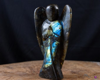 LABRADORITE Crystal Angel - Guardian Angel Figurines, Home Decor, Healing Crystals and Stones, E2181