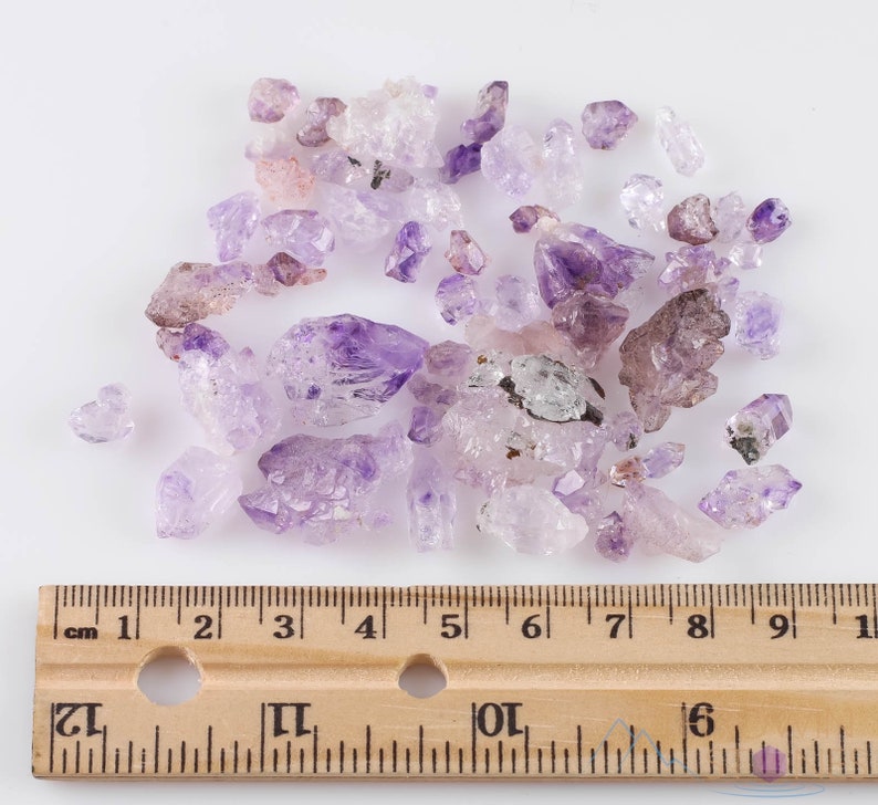 February Pisces birthstone micro tiny raw crystals gemstones chips for jewelry making, by Throwin Stones