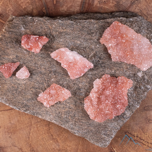 Pink APOPHYLLITE on Quartz, Raw Crystal Cluster - Metaphysical, Home Decor, Raw Crystals and Stones, E0686