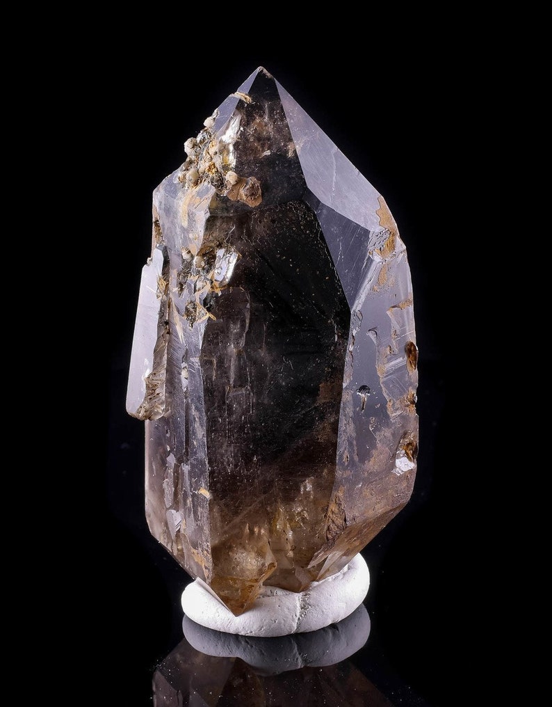 Housewarming Gift 2875 Home Decor Raw Crystals and Stones SMOKY QUARTZ w EPIDIDYMITE Raw Crystal